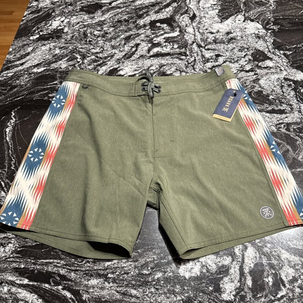 Roark Snake River 17” Boardshorts Dark Military Mens Size 28 NWT RB373 $65